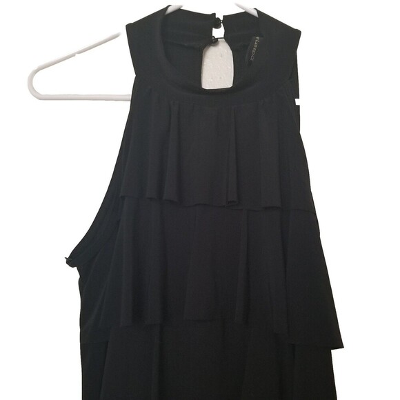 Susan Lawrence Dress Womens Medium Black Layered Sleeveless Party - Picture 3 of 6
